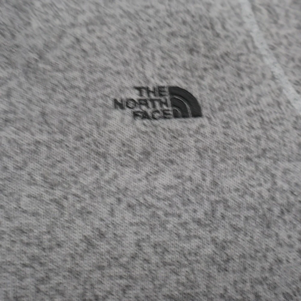 North Face Sweater Jacket Womens Medium Grey Knit Fleece Full Zip Heavy LOGO